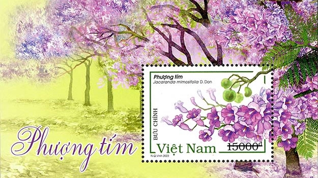 New stamp collection on purple phoenix flowers issued